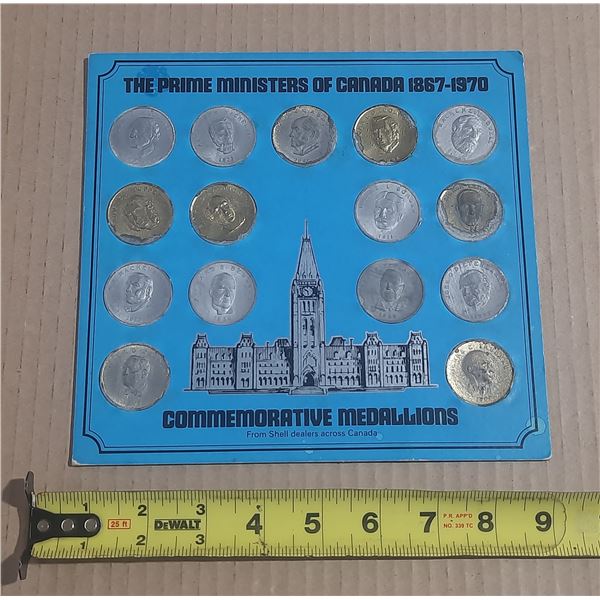 Vintage The Prime Ministers of Canada Commemorative Medallions set issued as a promotional item by S