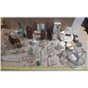 Image 1 : Collection of vintage and antique glass bottles, small apothecary vials, and decorative household it