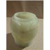 Image 4 : Vintage hand-carved green onyx or banded calcite lidded jar. (Chip/Minor Broken Jar Lid)