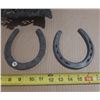 Image 3 : (3) Cast Iron Horse Shoe and Basket.