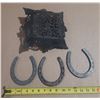 Image 5 : (3) Cast Iron Horse Shoe and Basket.