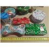 Image 4 : Assortment of decorative Christmas holiday tins, containers, and jars with festive designs like snow