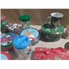 Image 6 : Assortment of decorative Christmas holiday tins, containers, and jars with festive designs like snow