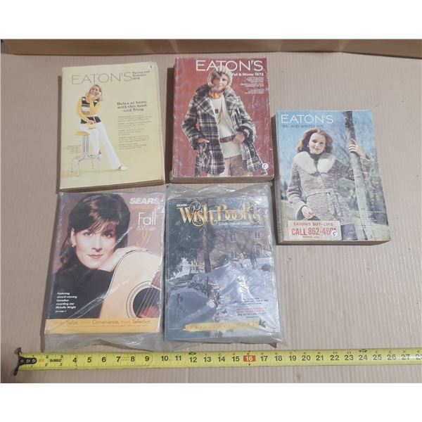 Collection of vintage Canadian department store mail-order catalogues from Eaton's and Sears dating 