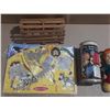 Image 5 : Collection of various vintage toys, books, and small collectibles.