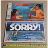 Image 1 : Vintage 1972 edition of the Parker Brothers Sorry! Board Game and a vintage Milton Bradley Battleshi