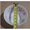 Image 2 : Vintage Federal Glass white milk glass mixing bowl featuring a red polka dot pattern.