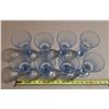 Image 5 : Vintage Libbey Ice Blue Sirrus spiral water goblets, featuring a distinctive ribbed swirl pattern an