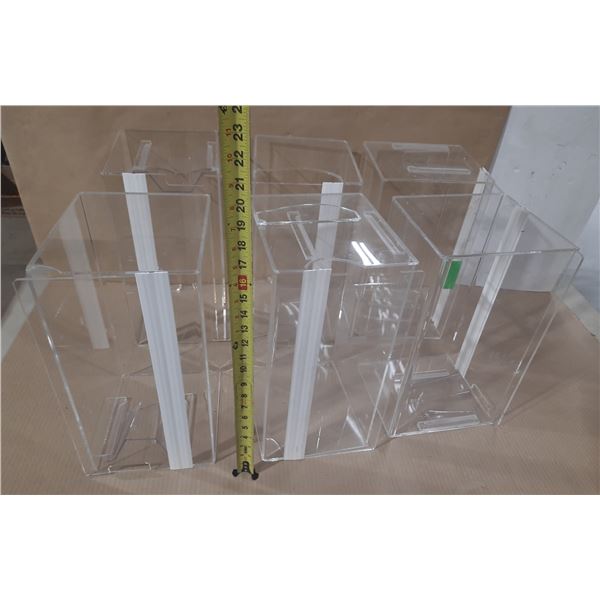 (6) Plastic Display Containers. (Broken/Damaged - See Pictures For Better Info)