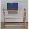 Image 1 : Childcraft ABC Dowel Cubby Rack designed for holding small plastic storage trays or tubs.