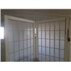 Image 3 : 3-panel white shoji-style room divider or privacy screen. (Minor Danmages - See Photos) - (Height 71