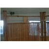 Image 3 : vintage 3-panel folding screen featuring natural woven bamboo slats and an arched structural frame -