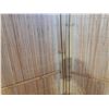 Image 4 : vintage 3-panel folding screen featuring natural woven bamboo slats and an arched structural frame -