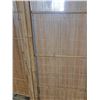Image 5 : vintage 3-panel folding screen featuring natural woven bamboo slats and an arched structural frame -