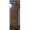 Image 6 : vintage 3-panel folding screen featuring natural woven bamboo slats and an arched structural frame -
