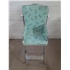 Image 1 : Vintage mid-century modern chrome and vinyl baby high chair. (Height 38") (Seat Cover Minor Damage -