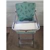 Image 6 : Vintage mid-century modern chrome and vinyl baby high chair. (Height 38") (Seat Cover Minor Damage -