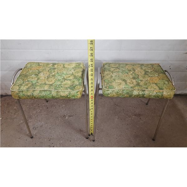 Pair of vintage mid-century stacking stools. (Height 18")