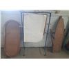 Image 1 : Vintage metal-framed floor stand or display rack with a suspended paper sheet or chart. (Height 53")