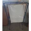 Image 4 : Vintage metal-framed floor stand or display rack with a suspended paper sheet or chart. (Height 53")