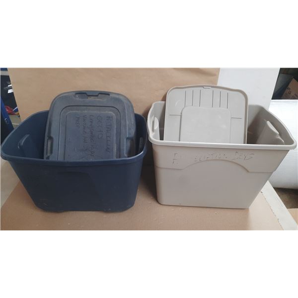 (2) Storage Container With Lids. (For Dimension See Photos)