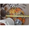 Image 11 : Lot of Misc. Items. (It includes sliver plated spoons, vintage Indiana Glass amber/marigold carnival