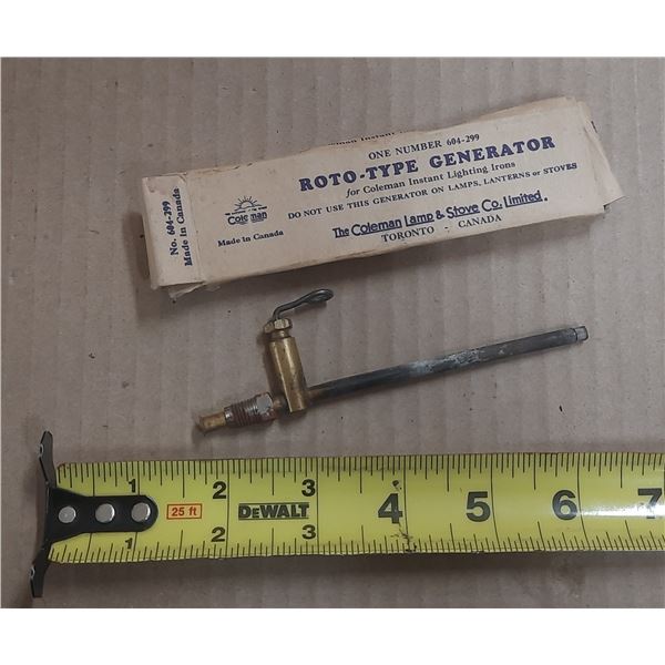 Vintage Coleman Roto-Type Generator (Part No. 604-299) manufactured for Coleman instant-lighting iro