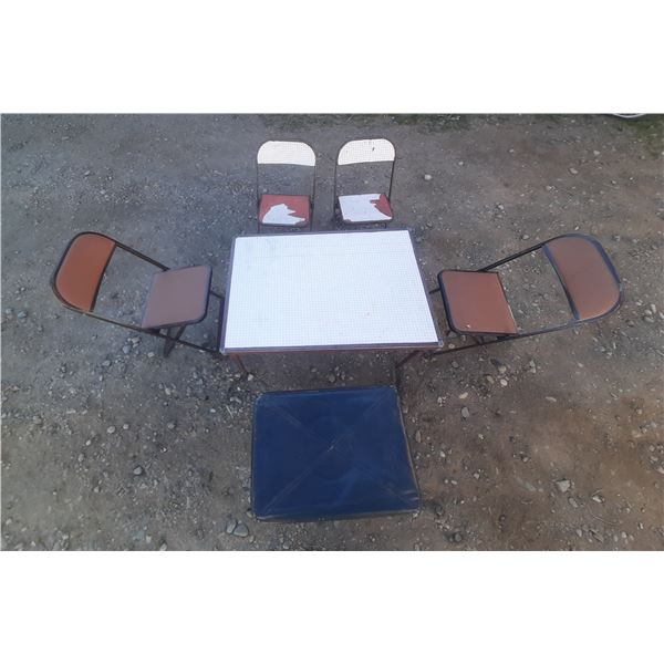 Metal Table Chair Set - Folding. (Table Height - 20")