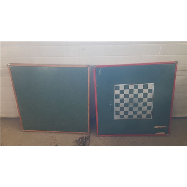 (2) Vintage Folding Game Board Tables. (Height 27")