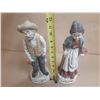 Image 1 : Vintage bisque porcelain farmer and wife figurines, commonly produced by brands like Homco (Home Int