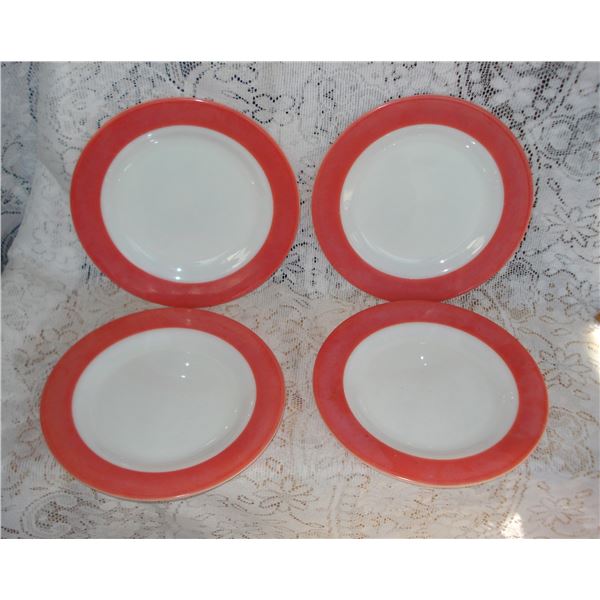 Set of 4 Vintage Flamingo Pyrex Plates