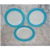 Image 1 : 3 Vintage Turquoise Pyrex Dinner Plates