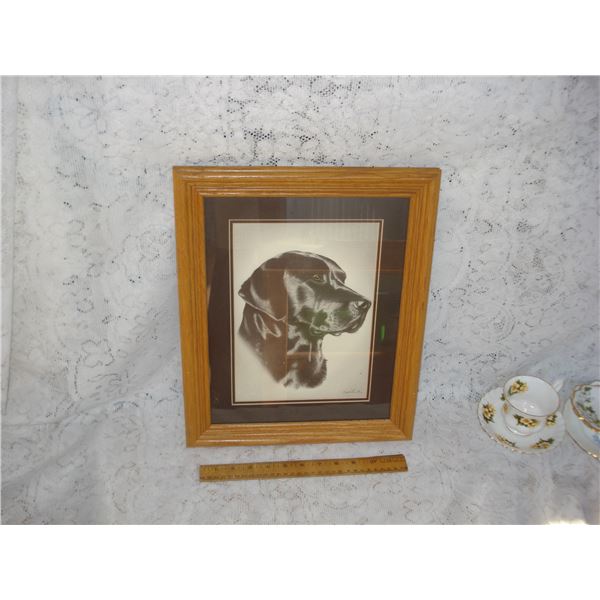 1996 Signed Sam Lu Labrador Retriever Print