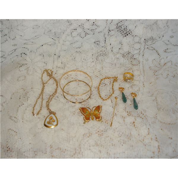 Gold Tone Costume Jewelry Assortment