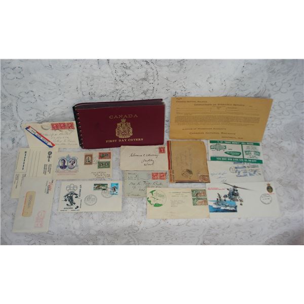 Empty First Day Covers Album And Assorted Envelopes   CNR  OK Economy etc
