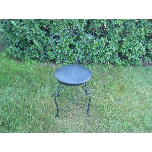 Vintage Chair  Metal Fan Back