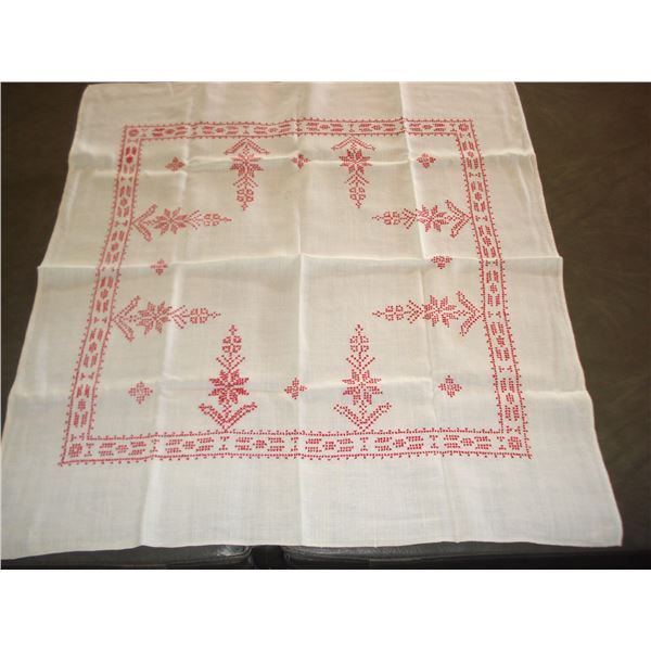 Ukranian Table Cloth  Very Nice Vintage Condition  Traditional Cross Stitch Pattern  Small Stain See
