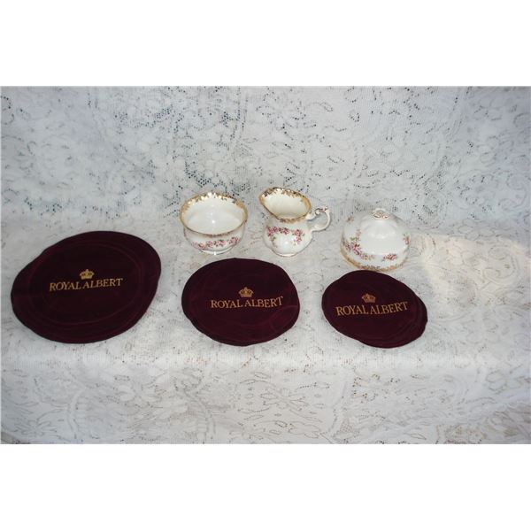 Assorted Royal Albert Dimity Rose Plus 20 Protectors  No Plate For Butter Lid