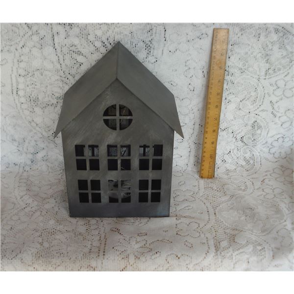 Metal Barn With Battery Operated Light  Batteries Not Included