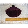 Image 1 : Vintage Velvet Plumb Coloured Evening Purse  Good Vintage Condition  Small Hold in Fold  See Pic