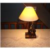 Image 2 : Wood Bear Lamp  Shade Has Some Staining