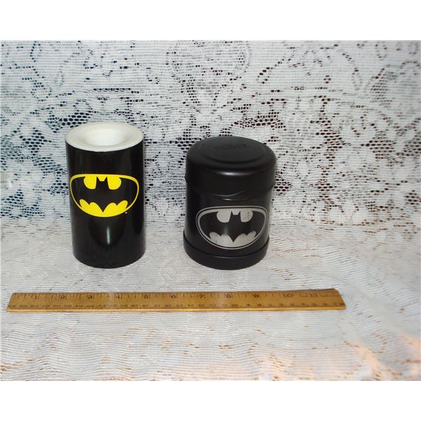 Batman Thermos And Flameless Candle  Batteries Not Incl