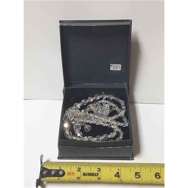 Sherman AB crystal necklace and clip earrings, 1950’s