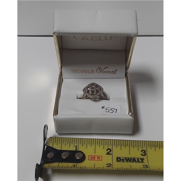 18 kt gold Vermeil ring (gold plate on sterling) size 6