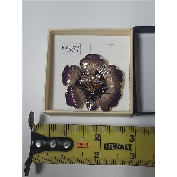 Enamel and rhinestone broach by Anne Klein