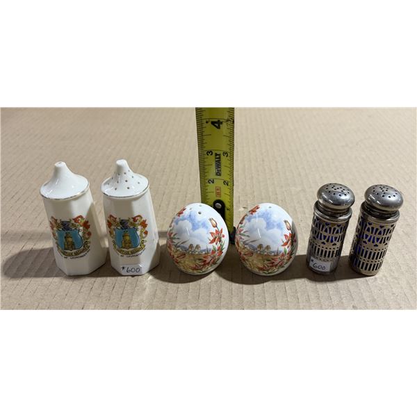 Lot of salt and pepper shakers made in England