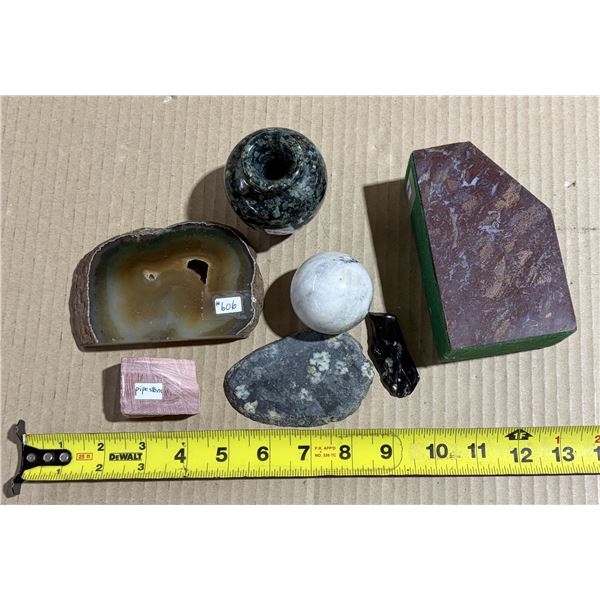 Lapidary, agate, bloodstone, pipestone, marble, obsidian