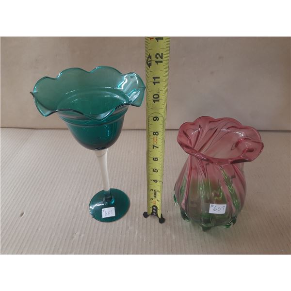 Art glass (2 pieces)