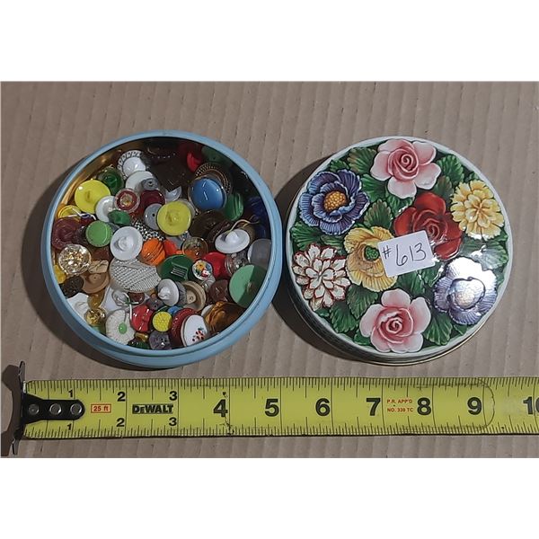 Lot of vintage glass buttons, assorted colours