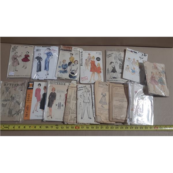 Lot of vintage dress patterns